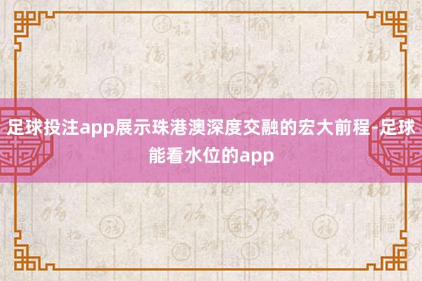足球投注app展示珠港澳深度交融的宏大前程-足球能看水位的app