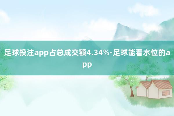 足球投注app占总成交额4.34%-足球能看水位的app