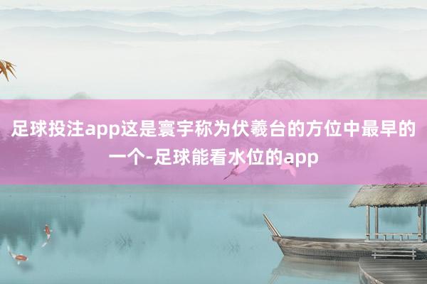 足球投注app这是寰宇称为伏羲台的方位中最早的一个-足球能看水位的app