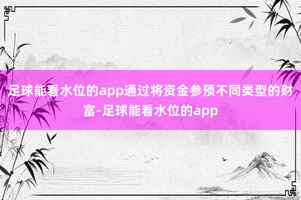 足球能看水位的app通过将资金参预不同类型的财富-足球能看水位的app