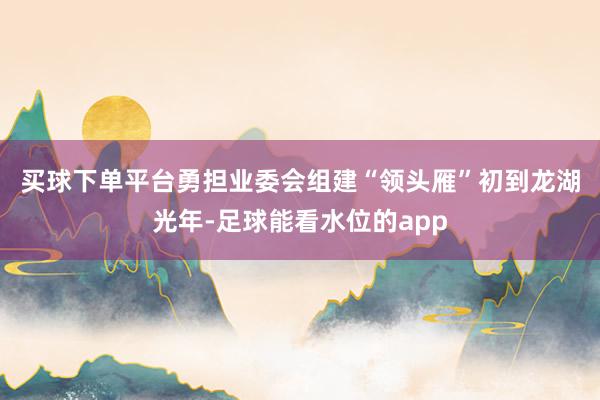买球下单平台勇担业委会组建“领头雁”　　初到龙湖光年-足球能看水位的app