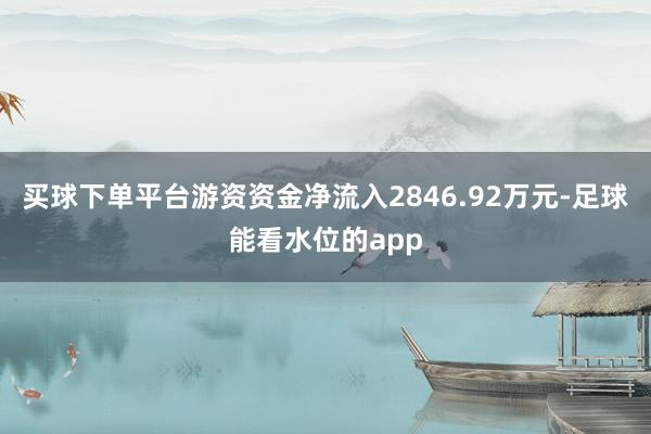 买球下单平台游资资金净流入2846.92万元-足球能看水位的app