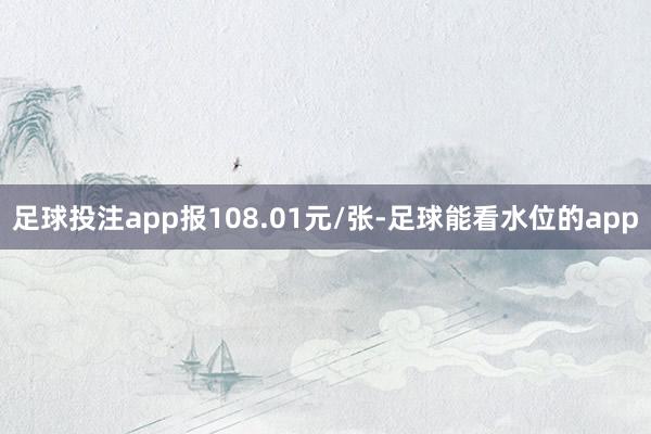 足球投注app报108.01元/张-足球能看水位的app