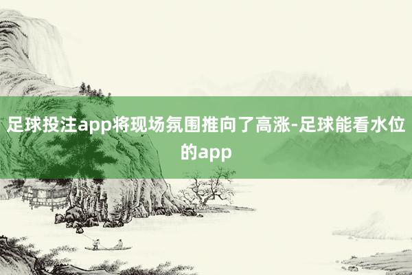 足球投注app将现场氛围推向了高涨-足球能看水位的app