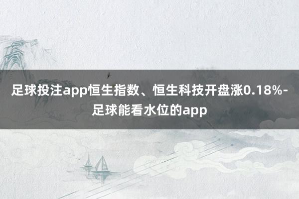 足球投注app恒生指数、恒生科技开盘涨0.18%-足球能看水位的app