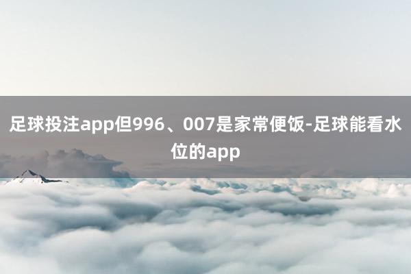 足球投注app但996、007是家常便饭-足球能看水位的app
