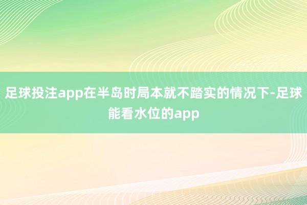 足球投注app在半岛时局本就不踏实的情况下-足球能看水位的app