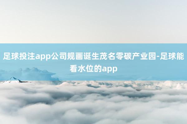 足球投注app公司规画诞生茂名零碳产业园-足球能看水位的app