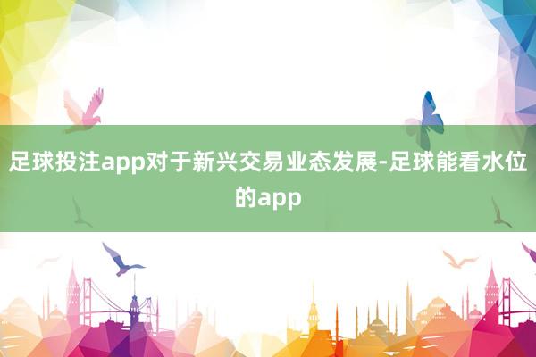 足球投注app对于新兴交易业态发展-足球能看水位的app
