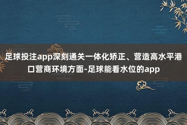 足球投注app深刻通关一体化矫正、营造高水平港口营商环境方面-足球能看水位的app