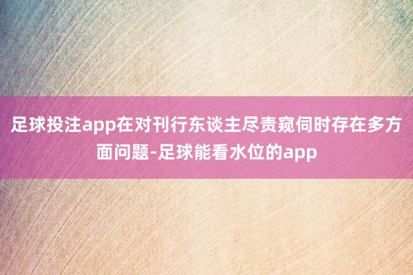 足球投注app在对刊行东谈主尽责窥伺时存在多方面问题-足球能看水位的app