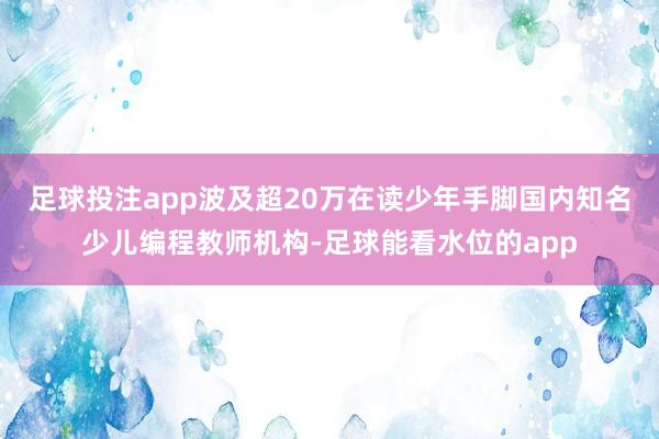 足球投注app波及超20万在读少年手脚国内知名少儿编程教师机构-足球能看水位的app
