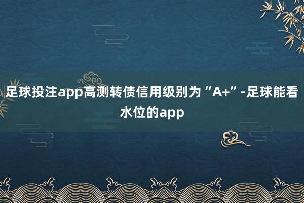 足球投注app高测转债信用级别为“A+”-足球能看水位的app