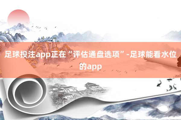 足球投注app正在“评估通盘选项”-足球能看水位的app