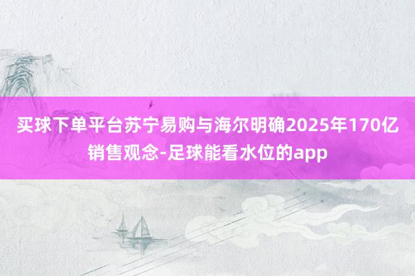 买球下单平台苏宁易购与海尔明确2025年170亿销售观念-足球能看水位的app