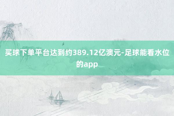 买球下单平台达到约389.12亿澳元-足球能看水位的app