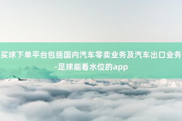 买球下单平台包括国内汽车零卖业务及汽车出口业务-足球能看水位的app