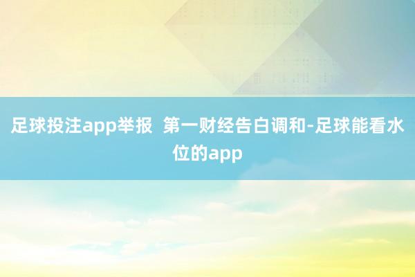 足球投注app举报  第一财经告白调和-足球能看水位的app