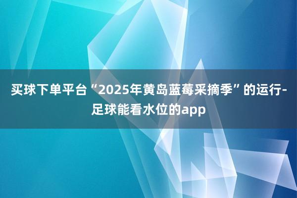 买球下单平台“2025年黄岛蓝莓采摘季”的运行-足球能看水位的app