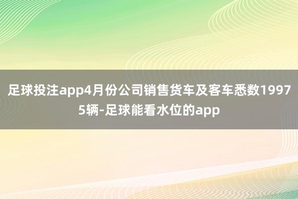 足球投注app4月份公司销售货车及客车悉数19975辆-足球能看水位的app