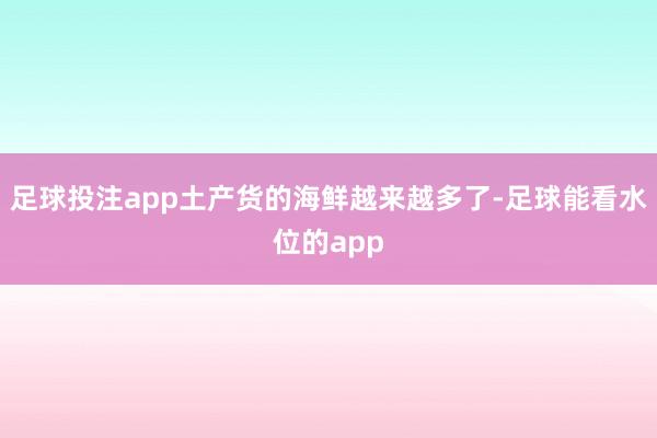 足球投注app土产货的海鲜越来越多了-足球能看水位的app