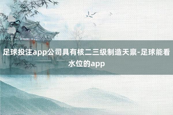 足球投注app公司具有核二三级制造天禀-足球能看水位的app
