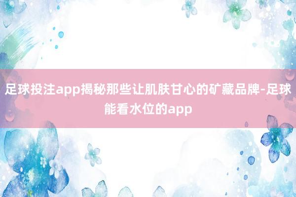 足球投注app揭秘那些让肌肤甘心的矿藏品牌-足球能看水位的app