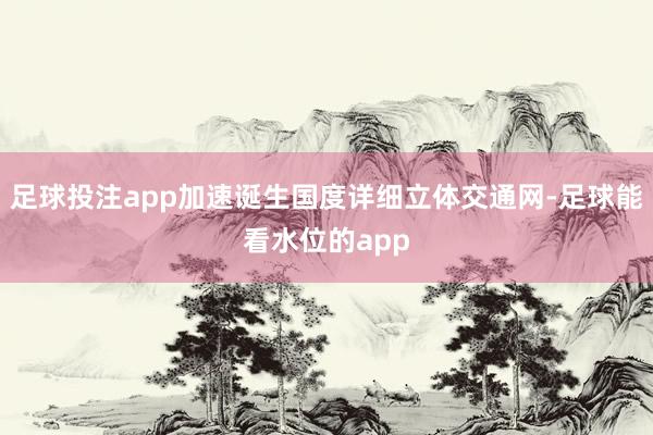 足球投注app加速诞生国度详细立体交通网-足球能看水位的app