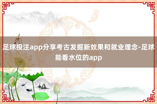 足球投注app分享考古发掘新效果和就业理念-足球能看水位的app