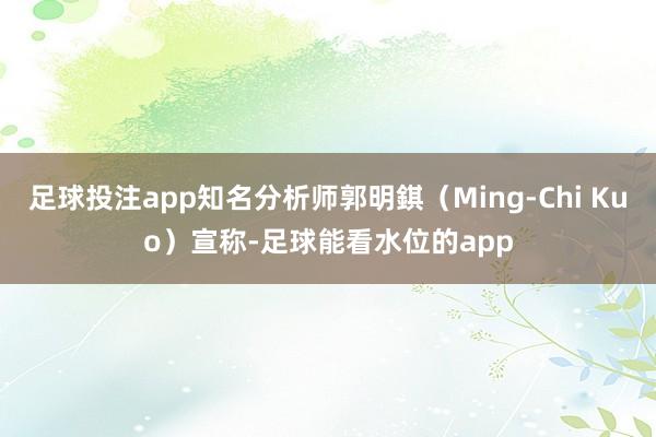 足球投注app知名分析师郭明錤（Ming-Chi Kuo）宣称-足球能看水位的app