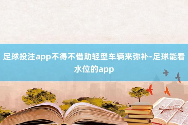 足球投注app不得不借助轻型车辆来弥补-足球能看水位的app