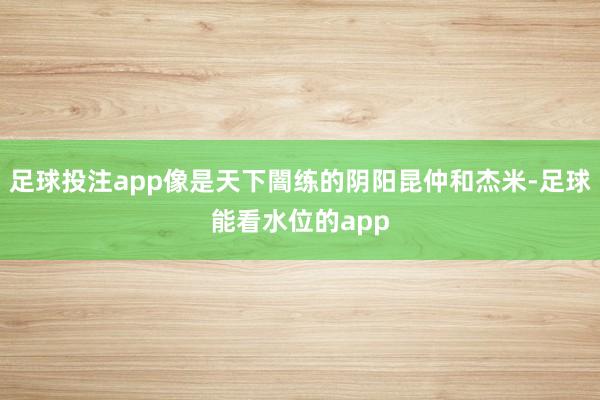 足球投注app像是天下闇练的阴阳昆仲和杰米-足球能看水位的app