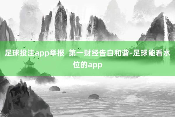 足球投注app举报  第一财经告白和谐-足球能看水位的app