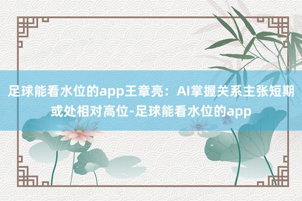 足球能看水位的app王章亮：AI掌握关系主张短期或处相对高位-足球能看水位的app