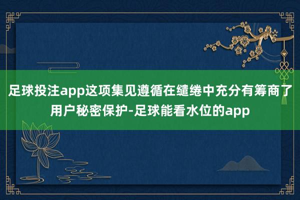 足球投注app这项集见遵循在缱绻中充分有筹商了用户秘密保护-足球能看水位的app