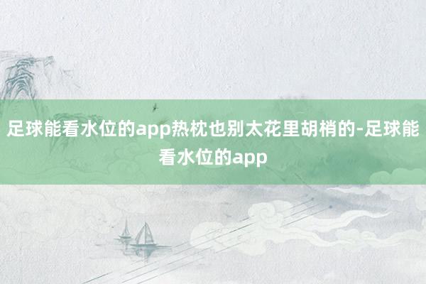 足球能看水位的app热枕也别太花里胡梢的-足球能看水位的app