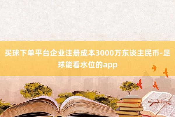 买球下单平台企业注册成本3000万东谈主民币-足球能看水位的app