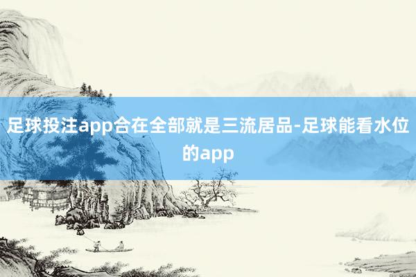足球投注app合在全部就是三流居品-足球能看水位的app