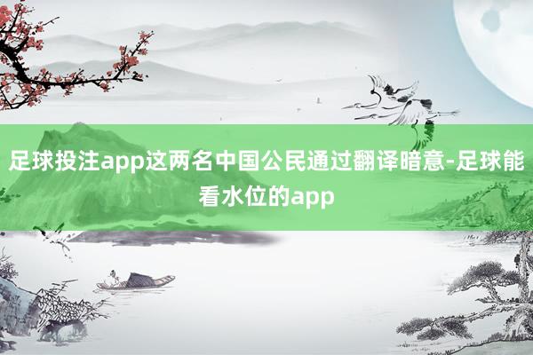足球投注app这两名中国公民通过翻译暗意-足球能看水位的app