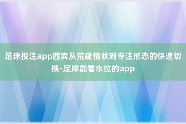 足球投注app西宾从荒疏情状到专注形态的快速切换-足球能看水位的app