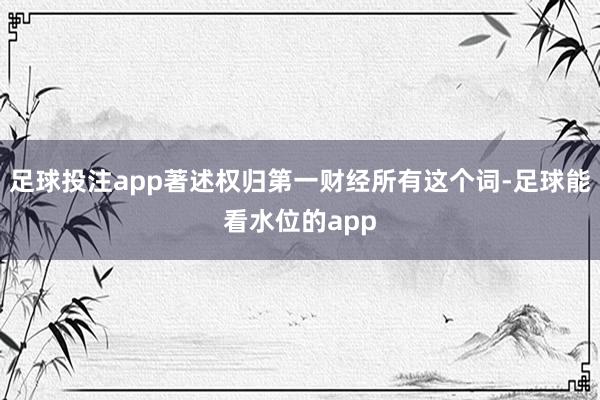 足球投注app著述权归第一财经所有这个词-足球能看水位的app