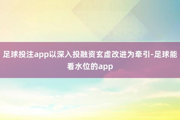 足球投注app以深入投融资玄虚改进为牵引-足球能看水位的app