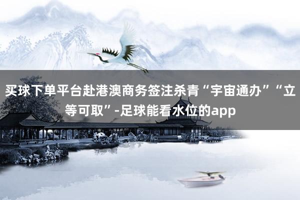 买球下单平台赴港澳商务签注杀青“宇宙通办”“立等可取”-足球能看水位的app