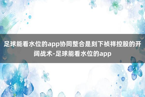 足球能看水位的app协同整合是刻下祯祥控股的开阔战术-足球能看水位的app