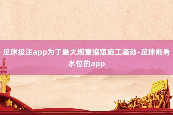 足球投注app为了最大规章缩短施工骚动-足球能看水位的app