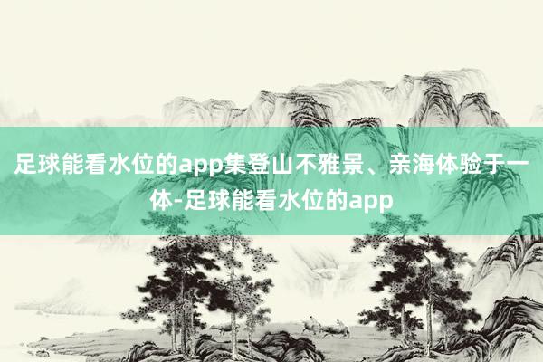 足球能看水位的app集登山不雅景、亲海体验于一体-足球能看水位的app
